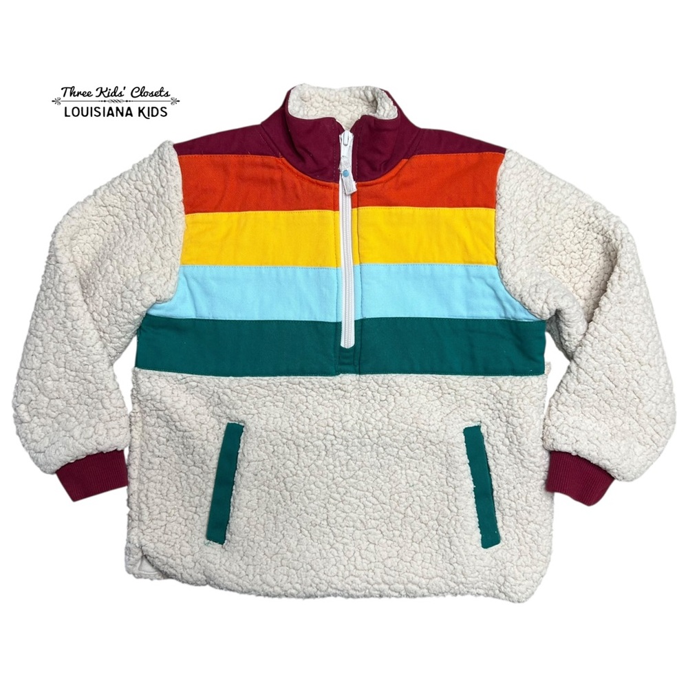 Little Bird by Jools Oliver 5-6Y Retro Colorblock Borg Fleece Pullover